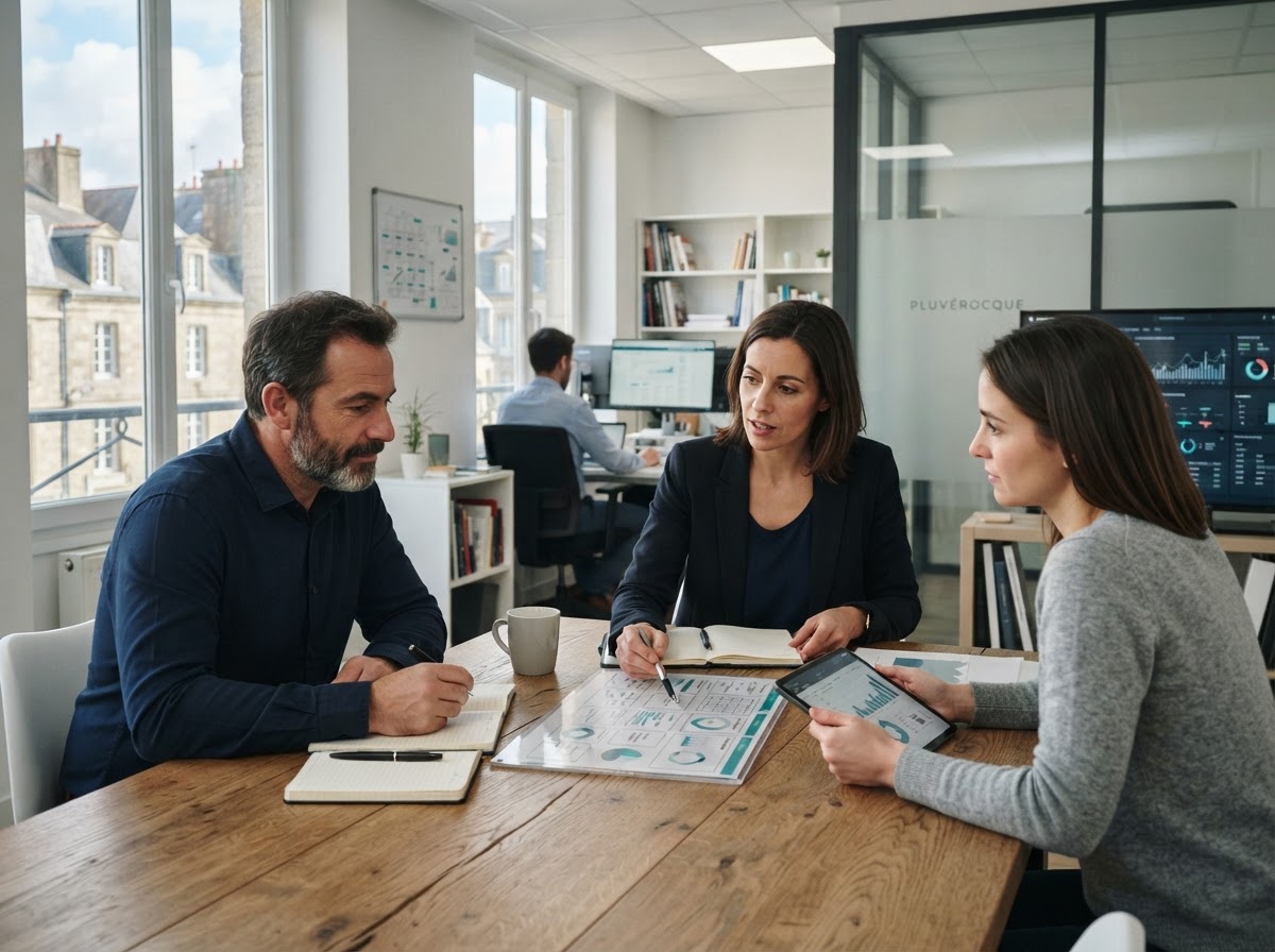 Pluvérocque — poste de travail épuré avec graphiques de données précis